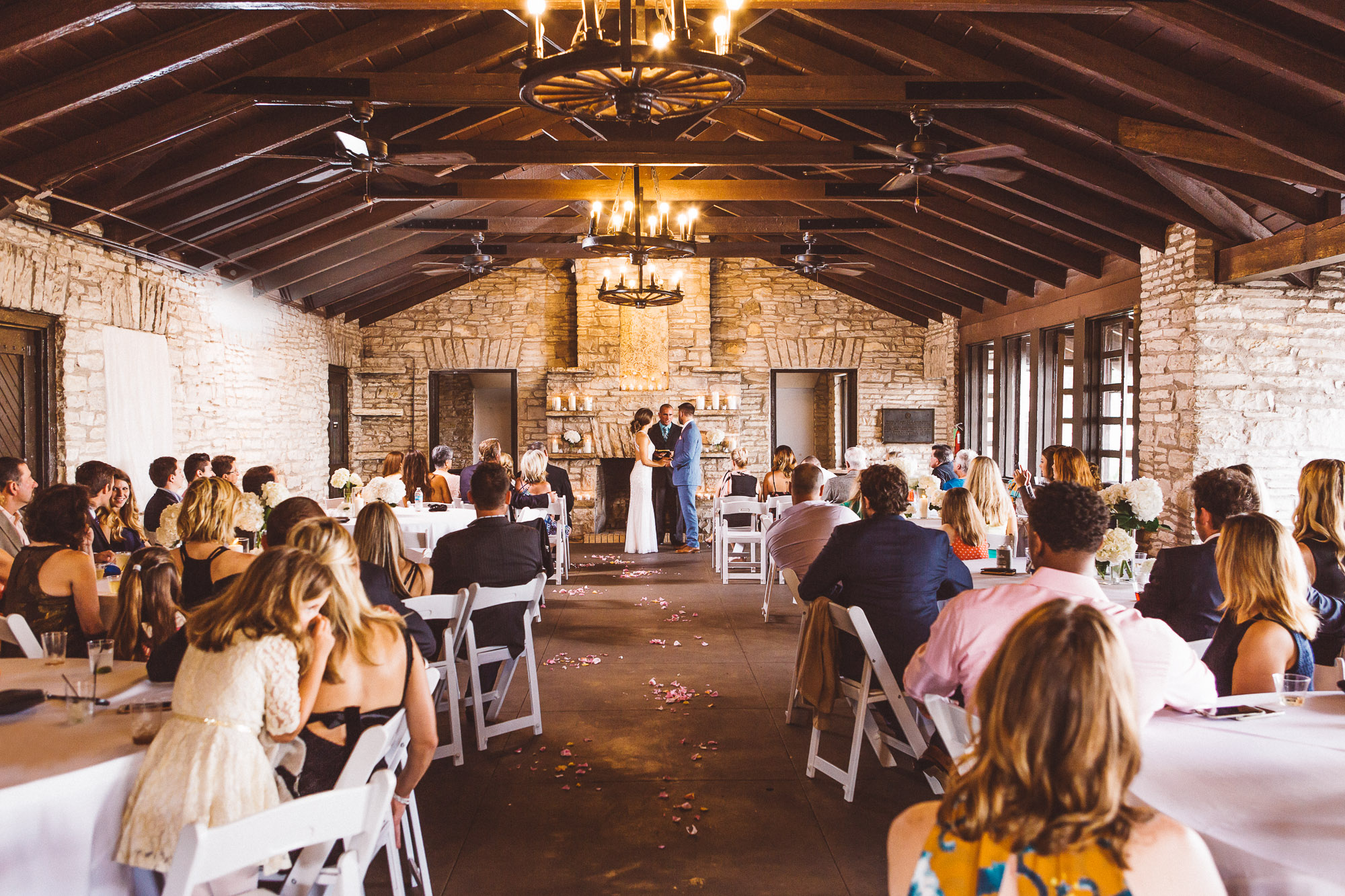 Bride Groom Altar Zilker Park Clubhouse Austin Texas Wedding